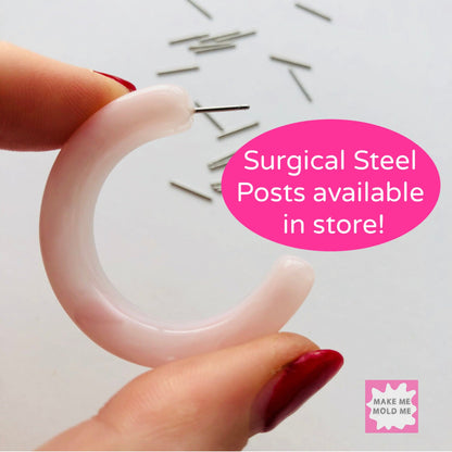 40mm Clear Silicone Hoop Earring Mold for Resin | CC Drop Dangle