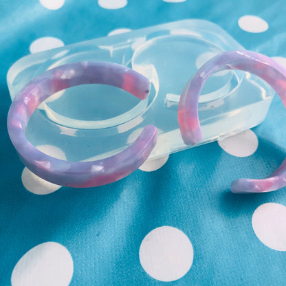 45mm Silicone  CC Dangle Hoop Drop Earring Mold Resin Crafter Mould EM317