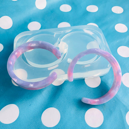 45mm Silicone  CC Dangle Hoop Drop Earring Mold Resin Crafter Mould EM317