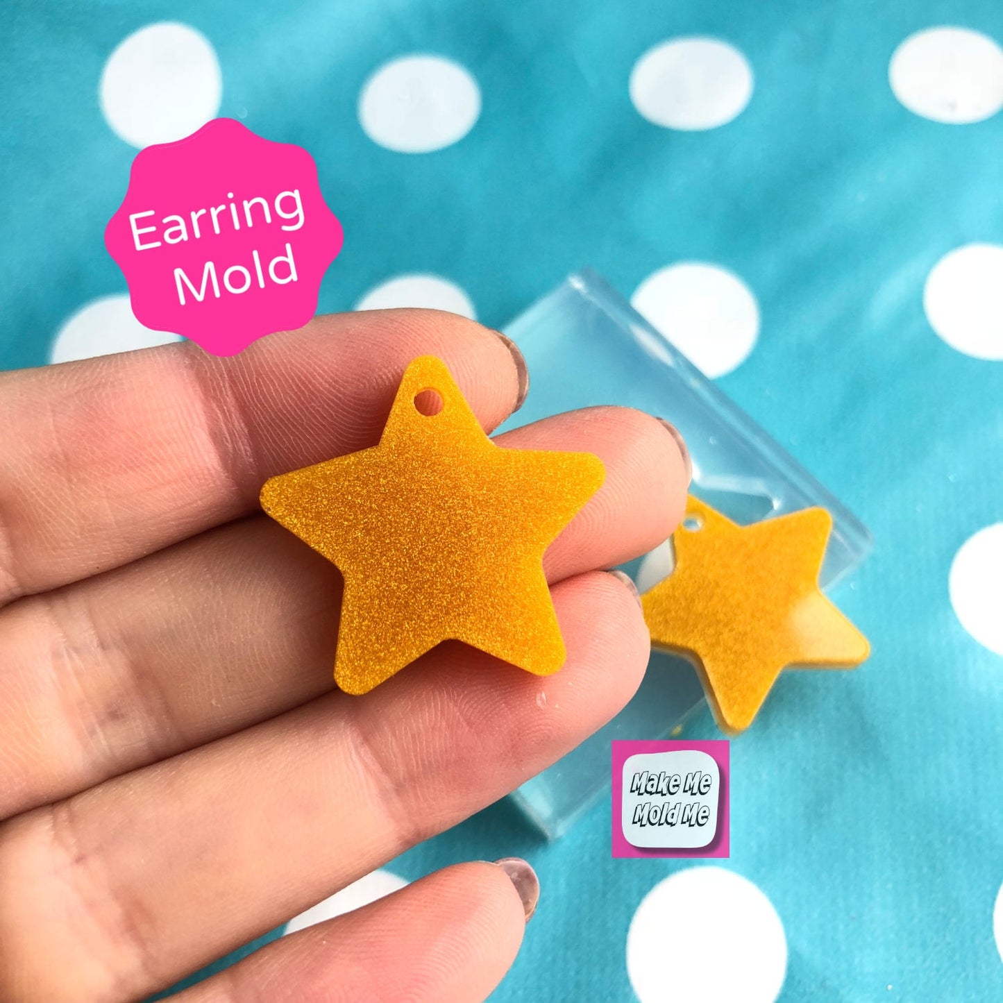 25mm Flat Star Silicone  Earring Mold - Charm Mould Resin Pendant Crafter Shape EM331