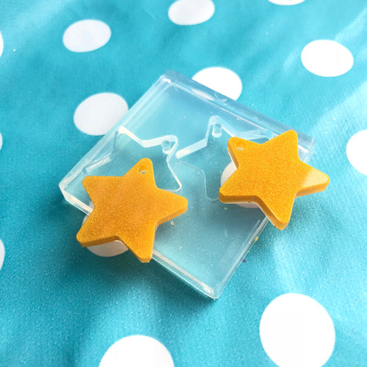 25mm Flat Star Silicone  Earring Mold - Charm Mould Resin Pendant Crafter Shape EM331