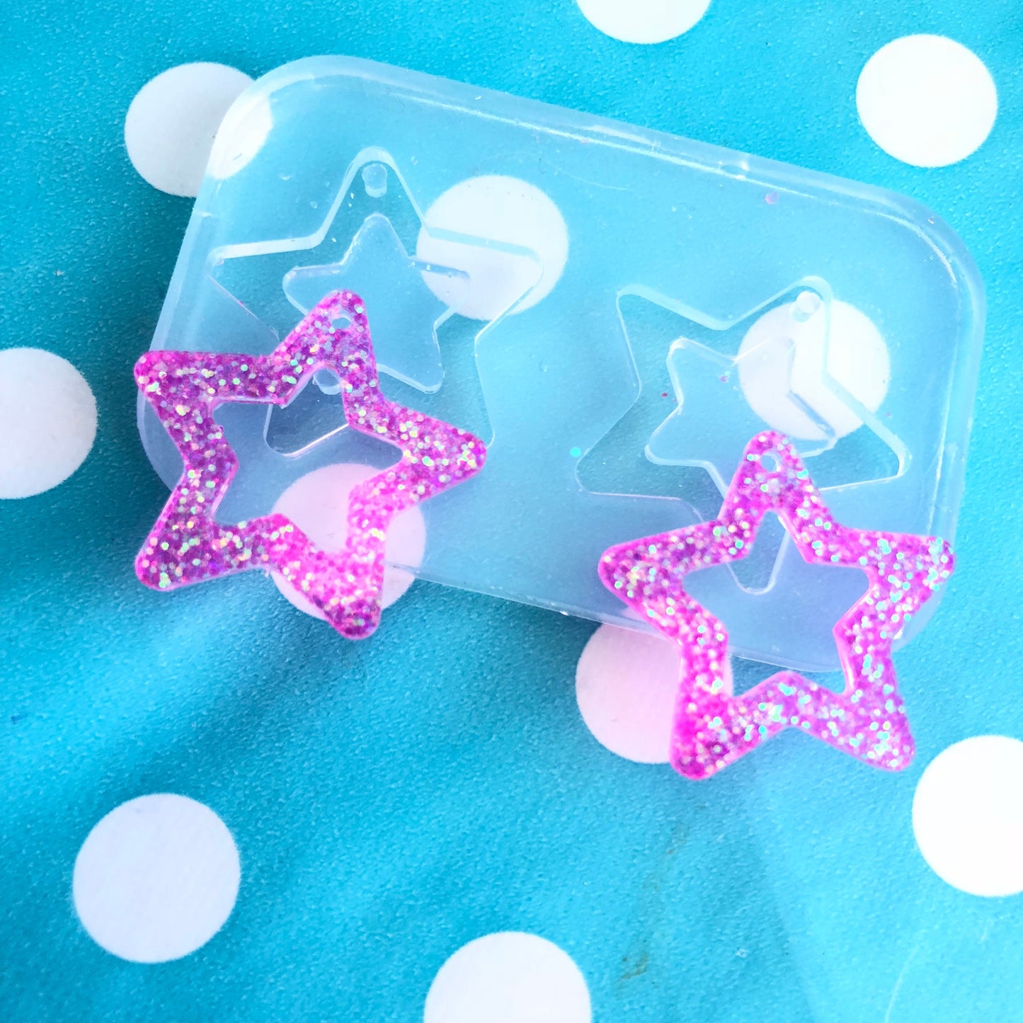 30mm Silicone Flat Cut Out Star Earring Mold -  Mould EM332