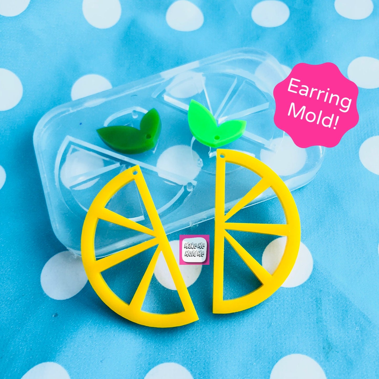 50mm Silicone Earring Cut Out Lemon Lime Slice Dangle Donut Mold  - Earrings Resin Crafter Mould Round EM351