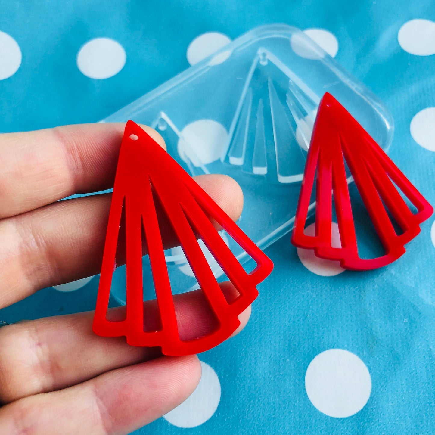 50mm Silicone Earring Cut Out Gatsby Art Deco  Mold  EM352