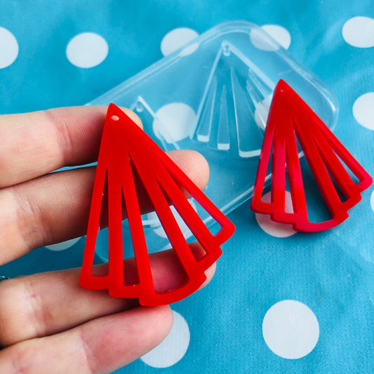 50mm Silicone Earring Cut Out Gatsby Art Deco  Mold  EM352