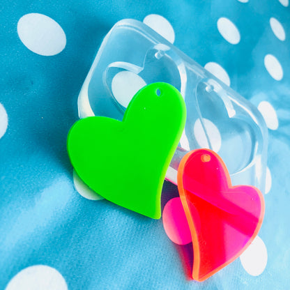 XL 40mm Silicone Heart Dangle  Mold