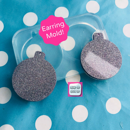 40mm Christmas Bauble Earring Mold - Silicone Mold Craft Resin Earrings EM357