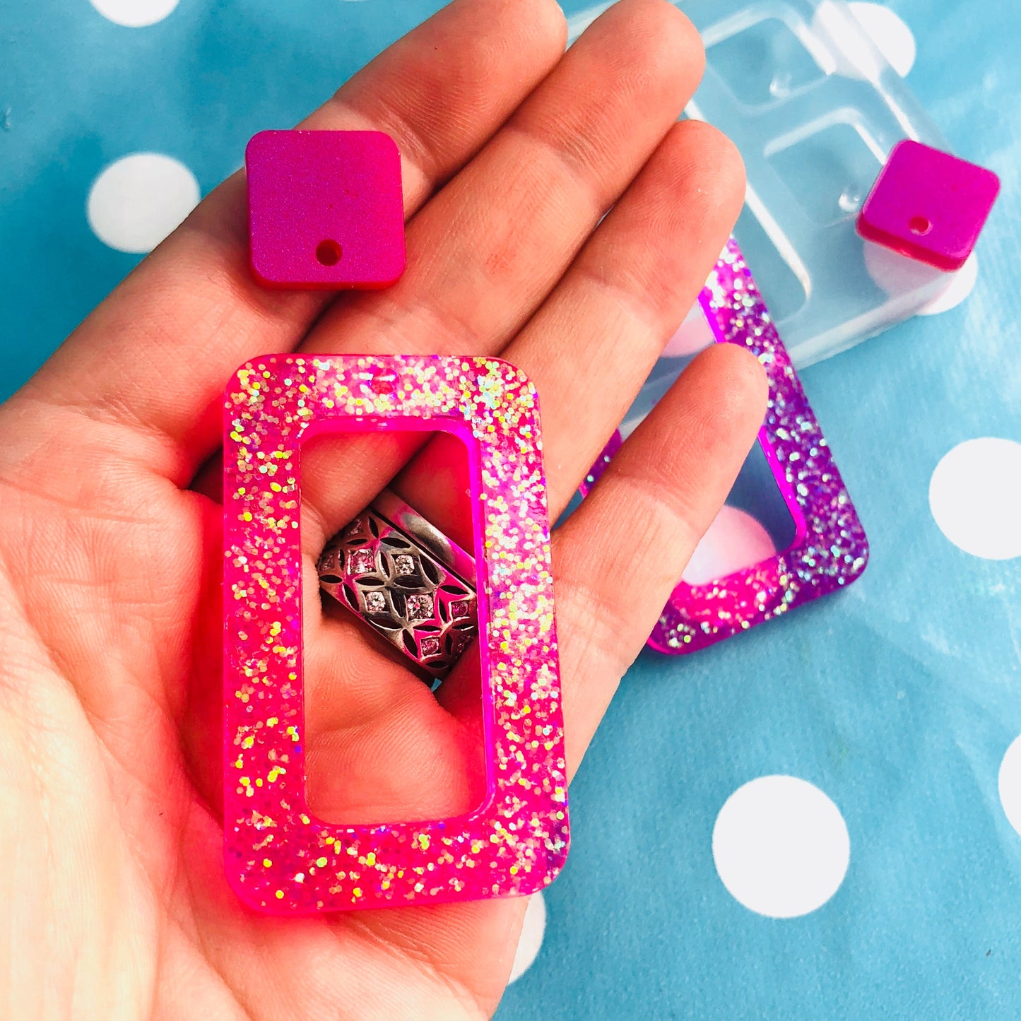 50mm Cut out Rectangle Earring Mold  EM358