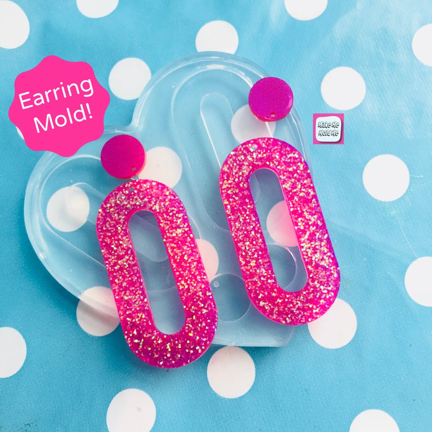 60mm Cut out Oval Earring Mold - Silicone Mold Craft Resin Earrings EM363