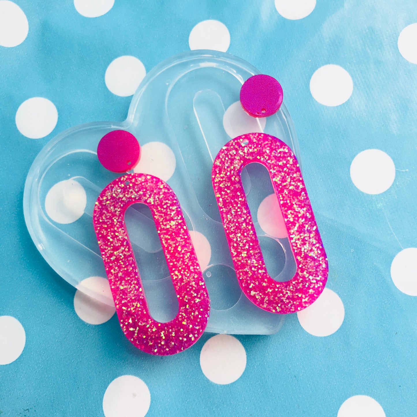 60mm Cut out Oval Earring Mold - Silicone Mold Craft Resin Earrings EM363