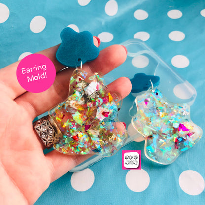 XL 80mm Splat Attack Deluxe Dangle Mold - Resin Jewellery EM373