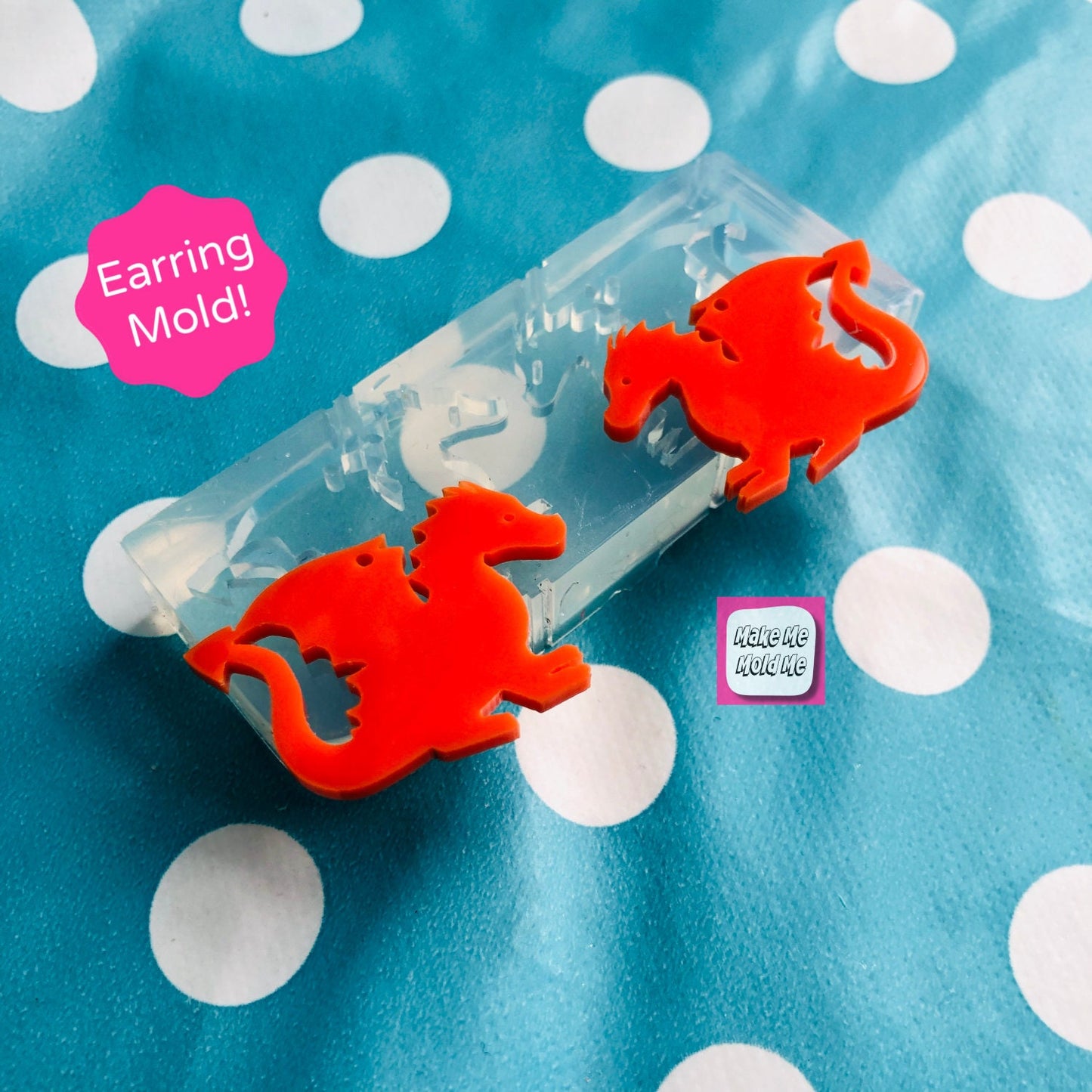 25mm Dragon Earring Silicone Dangle Earring Mold   Mould Mythical EM378
