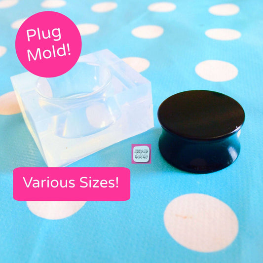 Clear Silicone Ear Plug Mold: Double Flared Saddle Gauge, Resin Casting