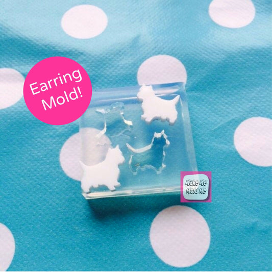 Silicone Earring West Highland Terrier Westie Mold | EM145