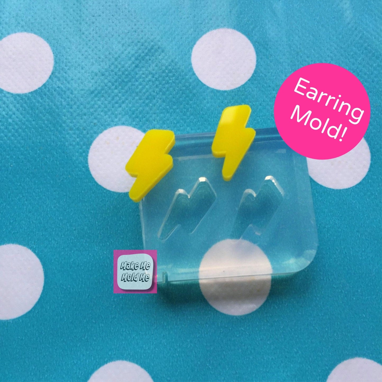 Clear Silicone Molds for Resin 12mm Thunder Bolt Lightning Stud Earring  EM148