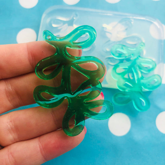 50mm Clear Silicone Molds for Resin Leaf Dangle Earring EM388