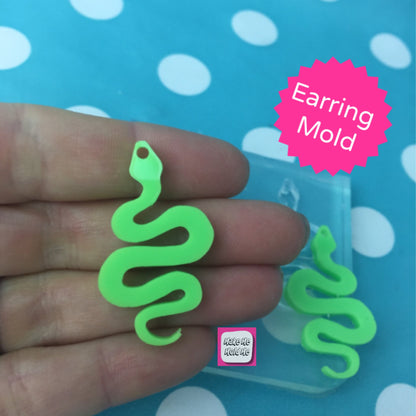 35mm Snake Earring Mold - Silicone Resin Mould Stud Shape Shape Reptile EM236 ccc