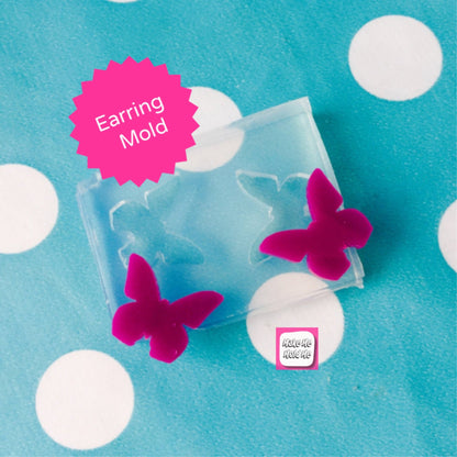 Butterfly Earring Mold - Silicone Resin Mould Stud Nature Wings EM125
