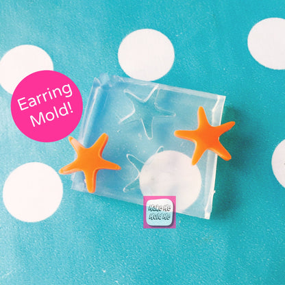 14MM Starfish Silicone Stud Earring Mold - Mould Stud Nature Sea EM79