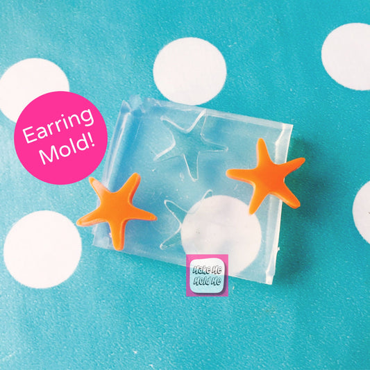 14MM Starfish Silicone Stud Earring Mold - Mould Stud Nature Sea EM79