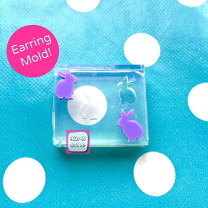 10mm Silicone Earring Mold rabbit bunny stud
