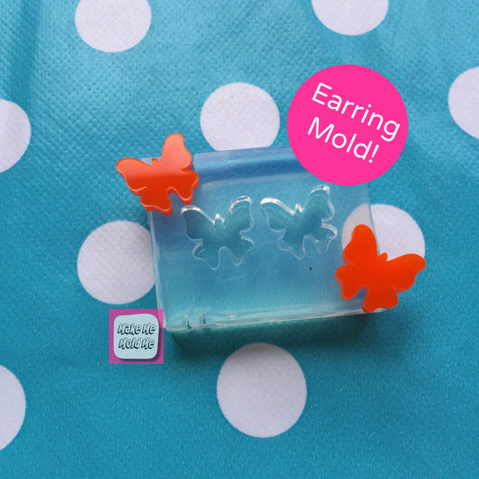 12MM Silicone Earring Butterfly  Stud Mold  - Earrings Resin Crafter Mould EM71