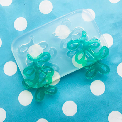 50mm Clear Silicone Molds for Resin Leaf Dangle Earring EM388