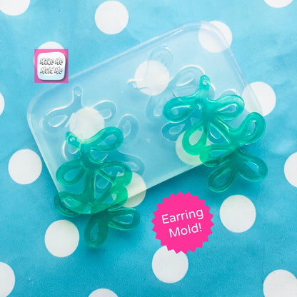50mm Clear Silicone Molds for Resin Leaf Dangle Earring EM388