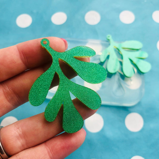 50mm Leaf Mold Silicone Earring - Resin Crafter EM387