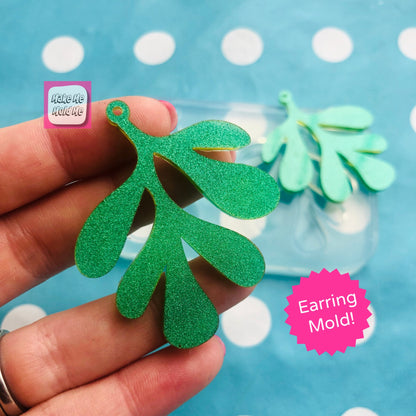 50mm Leaf Mold Silicone Earring - Resin Crafter EM387