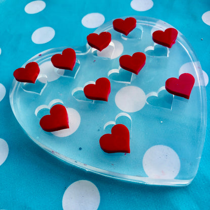 Clear silicone molds for resin 15mm 10 x Heart Silicone Earring Stud Mold - Resin Jewellery  EM403