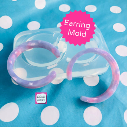 45mm Silicone  CC Dangle Hoop Drop Earring Mold Resin Crafter Mould EM317