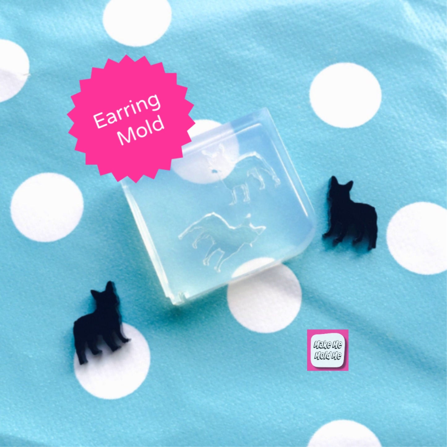 French Bulldog Clear Silicone Earring Mold for Resin | Dog Pet Animal Breed
