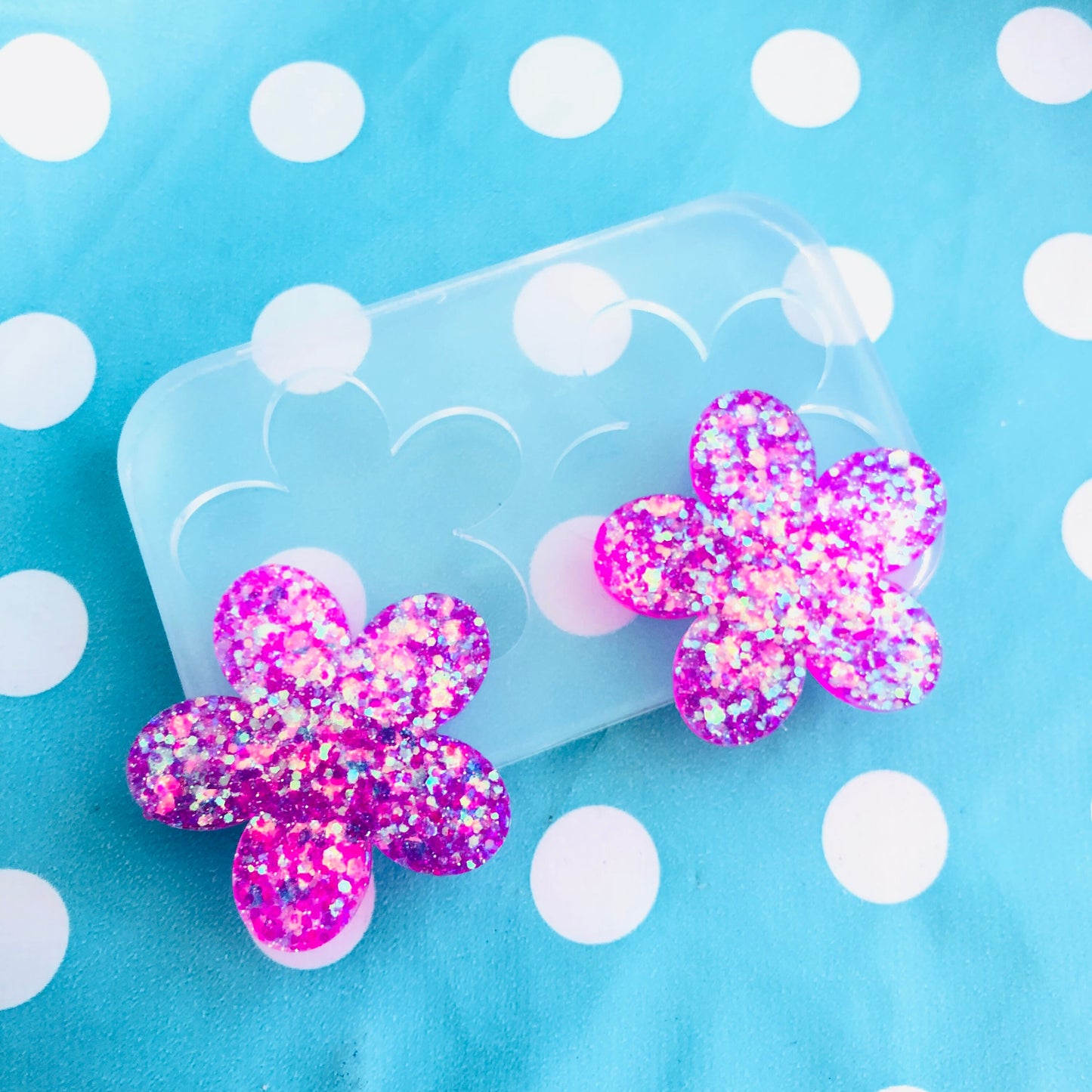 Clear silicone molds for resin 40mm Silicone Stud Flower Earring Mold EM423