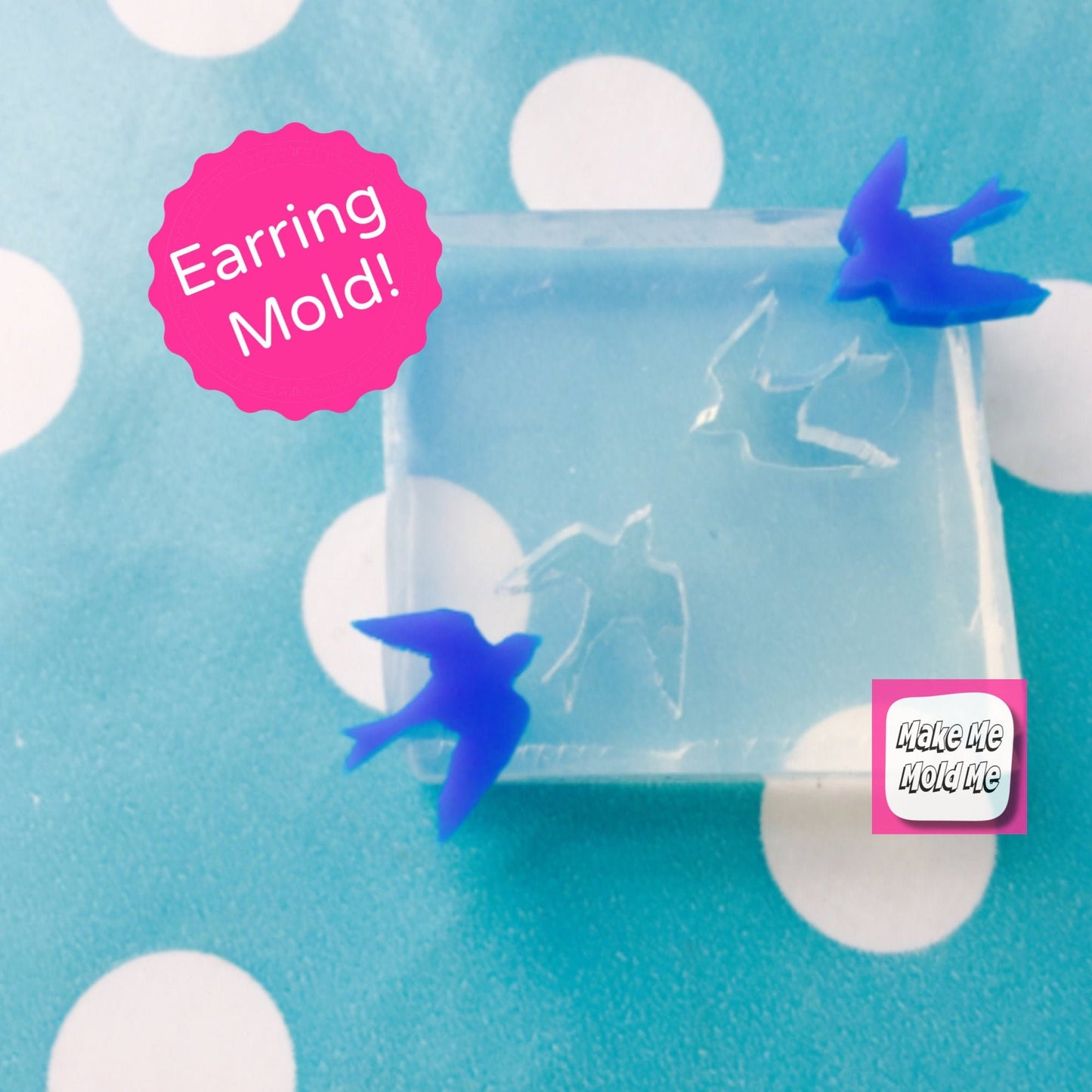 Clear Silicone Molds for Resin 14mm Swallow Earring Bird Wings Flying EM129