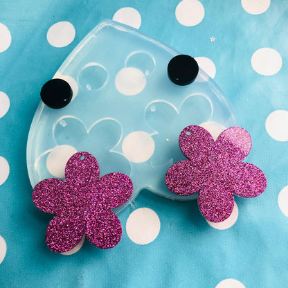 40mm XL Flower Silicone Dangle Earring Mold - Resin Jewellery EM404