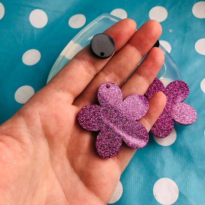 40mm XL Flower Silicone Dangle Earring Mold - Resin Jewellery EM404