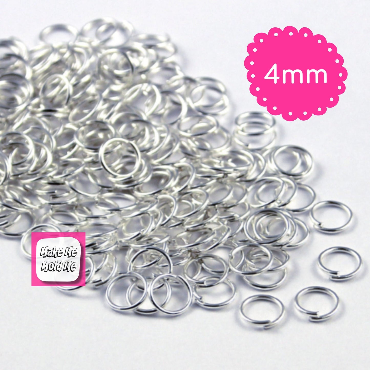50 x Silver Plated 4mm Jump Rings Jewellery Findings