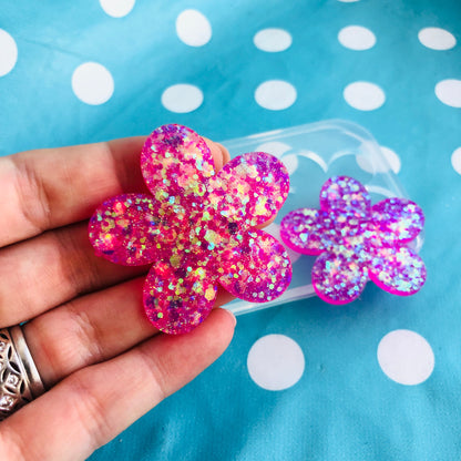 Clear silicone molds for resin 40mm Silicone Stud Flower Earring Mold EM423