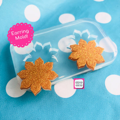 30mm Silicone Flower Stud Earring Mold - Resin Mould Crafter