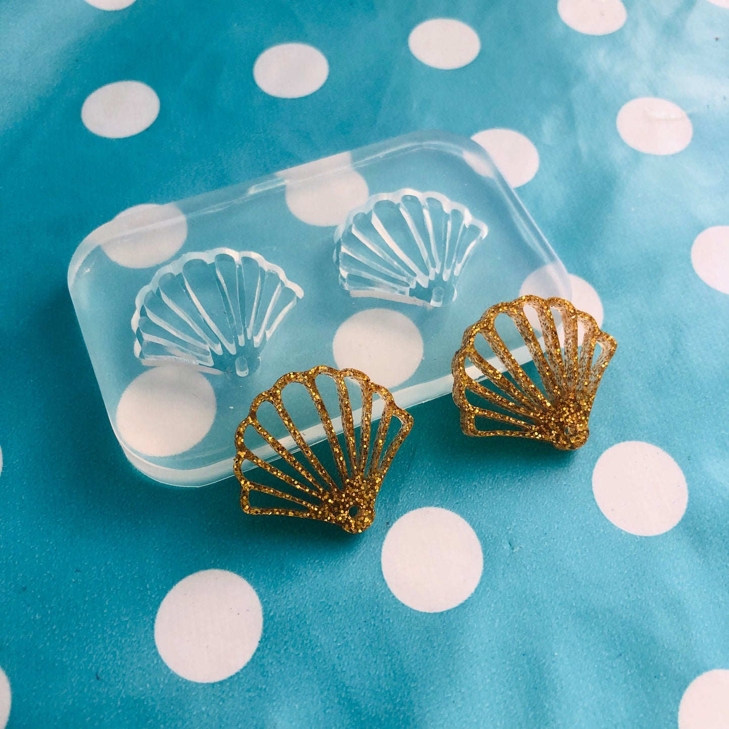 25mm Silicone Cutout Shell Dangle Earring Mold Clear silicone Molds for Resin