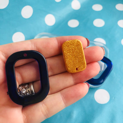 40mm Square Drop Hoop Silicone Earring Mold Resin EM438