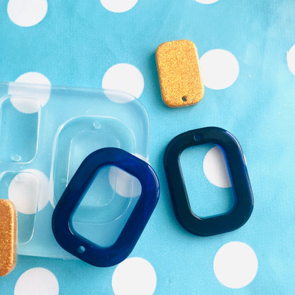 40mm Square Drop Hoop Silicone Earring Mold Resin EM438