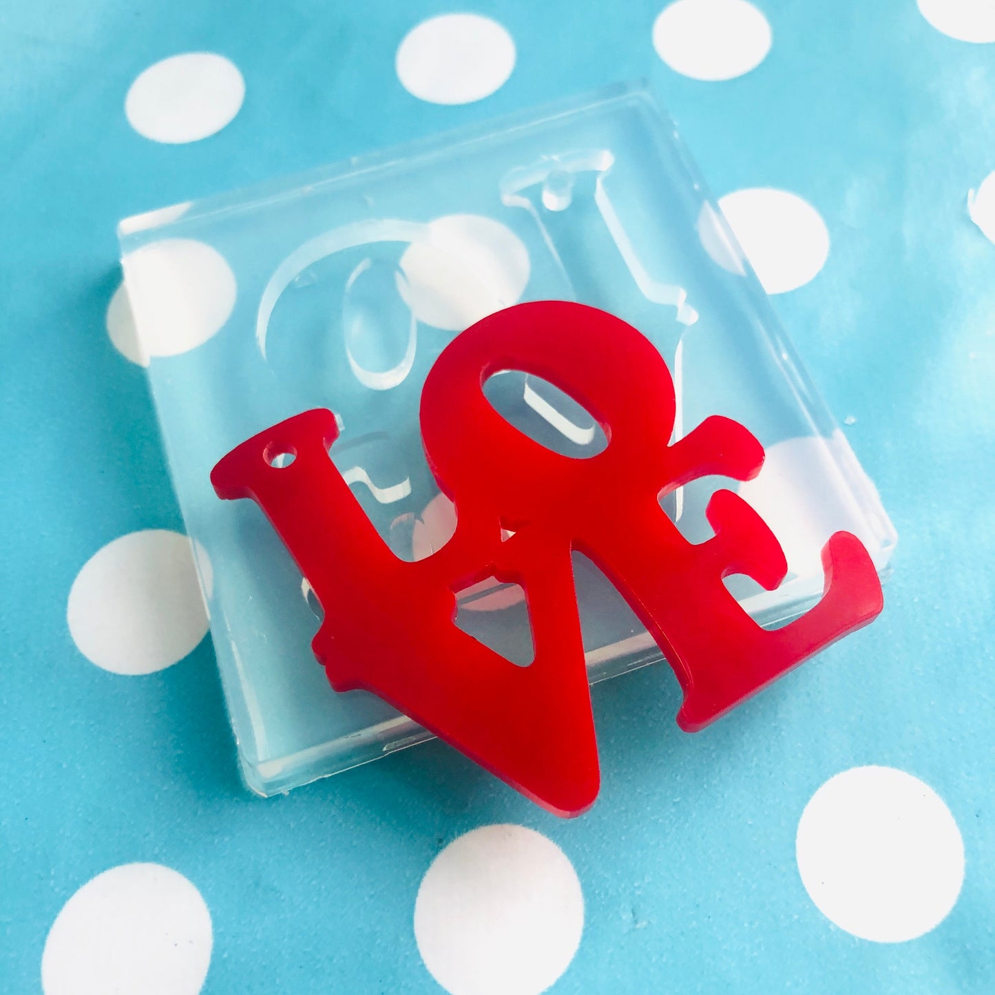 XL 50mm Love Word Silicone Keyring Mold
