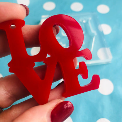 XL 50mm Love Word Silicone Keyring Mold