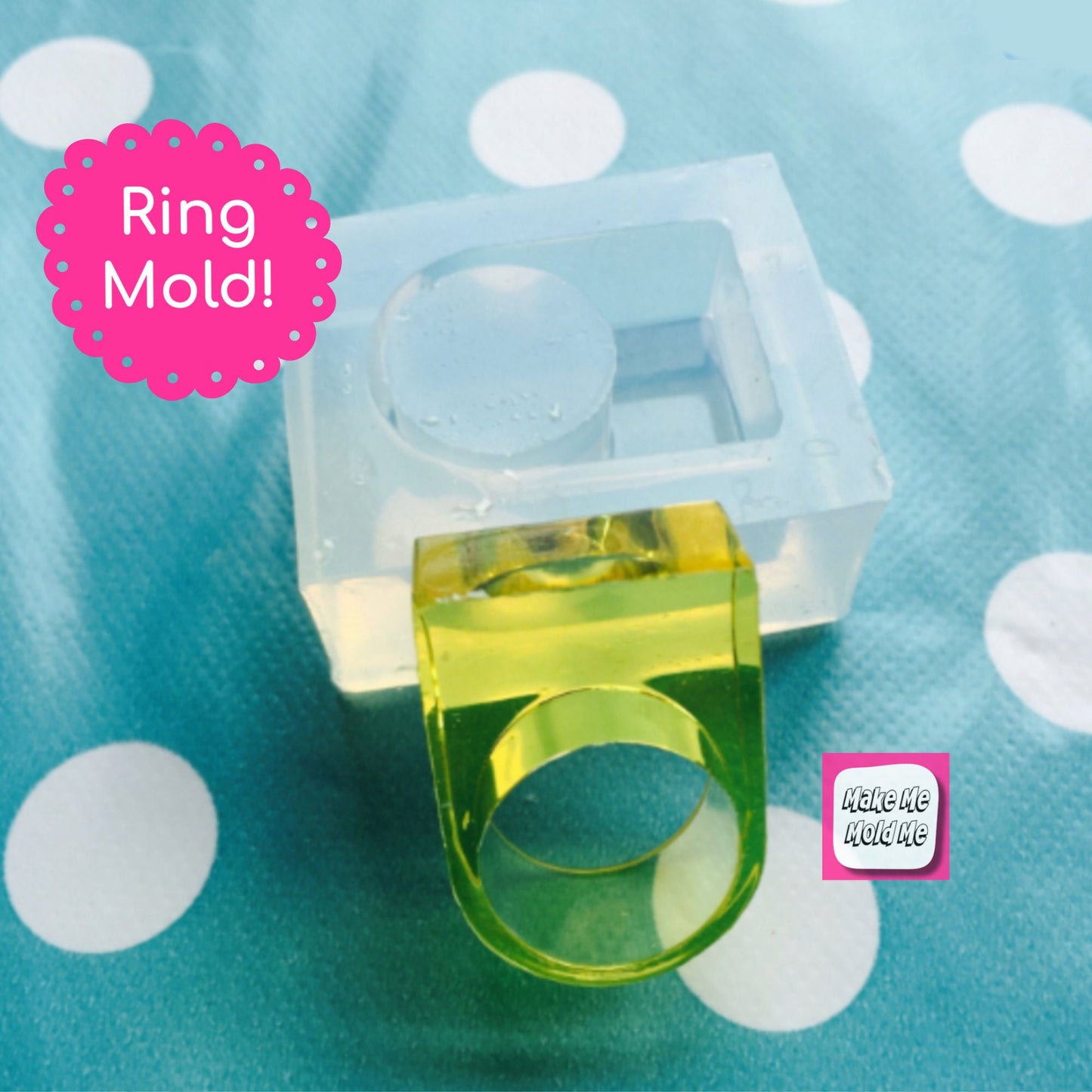 US 6.7 US 8.5 Silicone Ring Mold - Square Chunky Resin Mould RM01