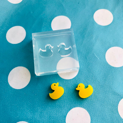 Clear Silicone Molds for Resin 10mm Silicone Duck Stud Earring Mold EM444