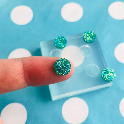 Clear Silicone Molds for Resin 8mm Faux Druzy Earring Cabochon EM448