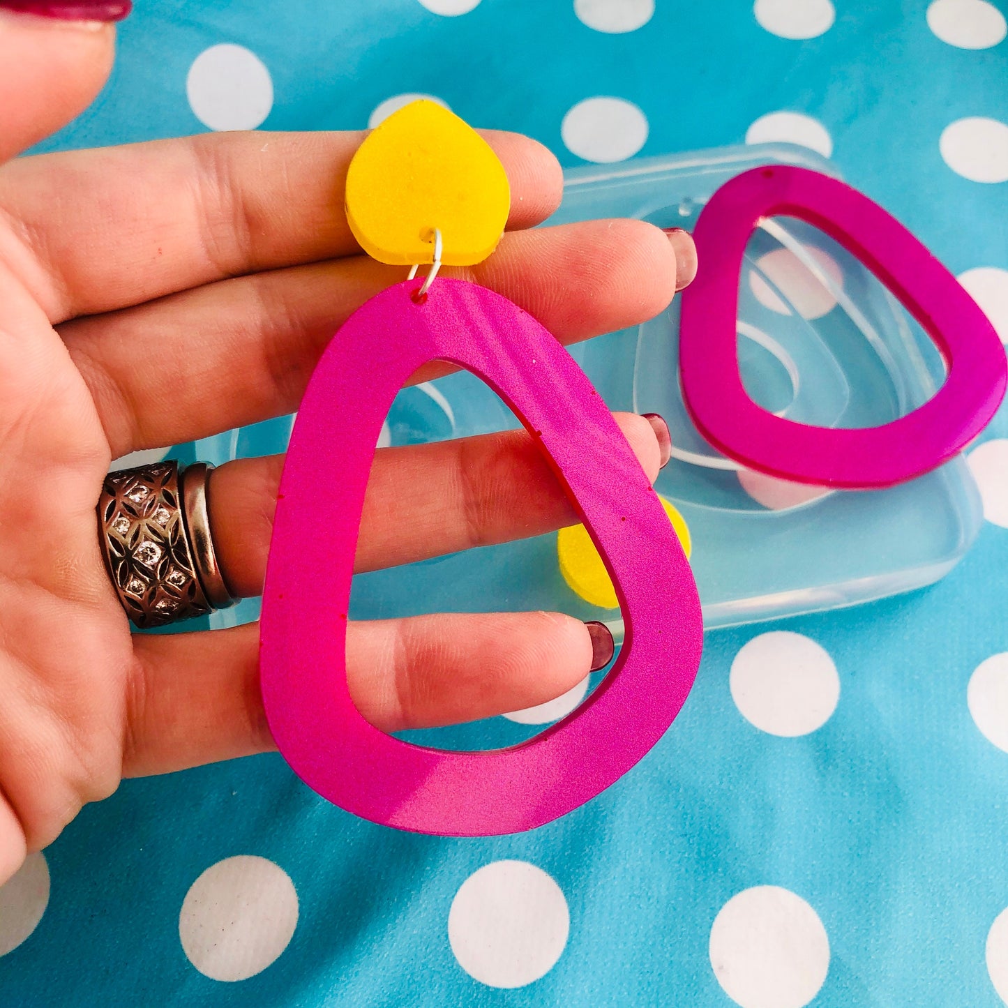 60mm XL Loop Dangle Silicone Earring Mold - Resin Earrings Craft EM450