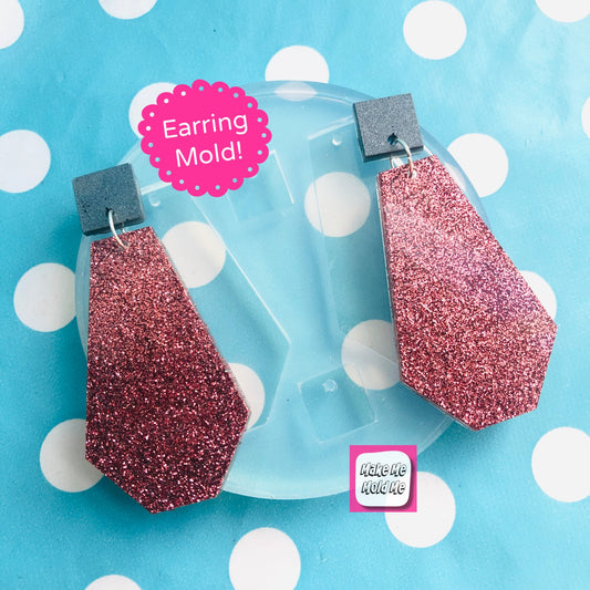 70mm  XL Silicone Anglar Dangle Earring Mold  - Earrings Resin Crafter Mould EM454 T